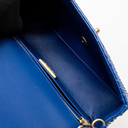 Chanel Mini Rectangular Flap Bag Python Blue