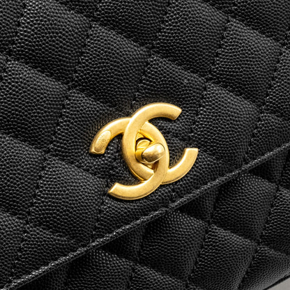 Chanel Medium Coco Handle Limited Edition Caviar Black  (microchip)