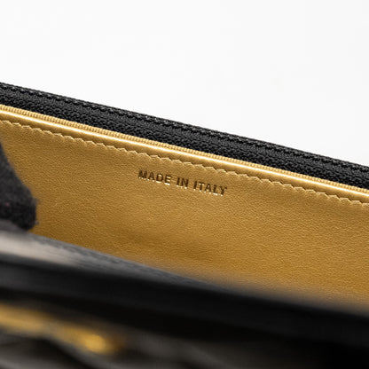 CHANEL Pearl Crush Wallet on Chain Lambskin Black  (Microchip)