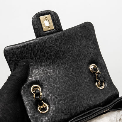 Chanel 23s Quilted Mini Backpack Caviar Black L (Microchip)