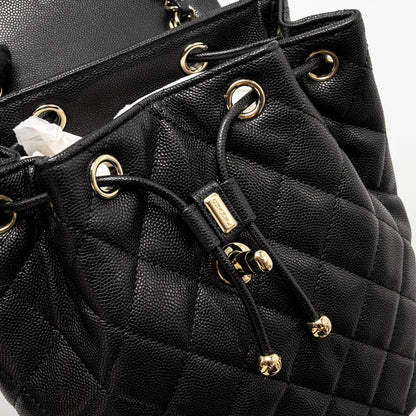 Chanel 23s Quilted Mini Backpack Caviar Black L (Microchip)