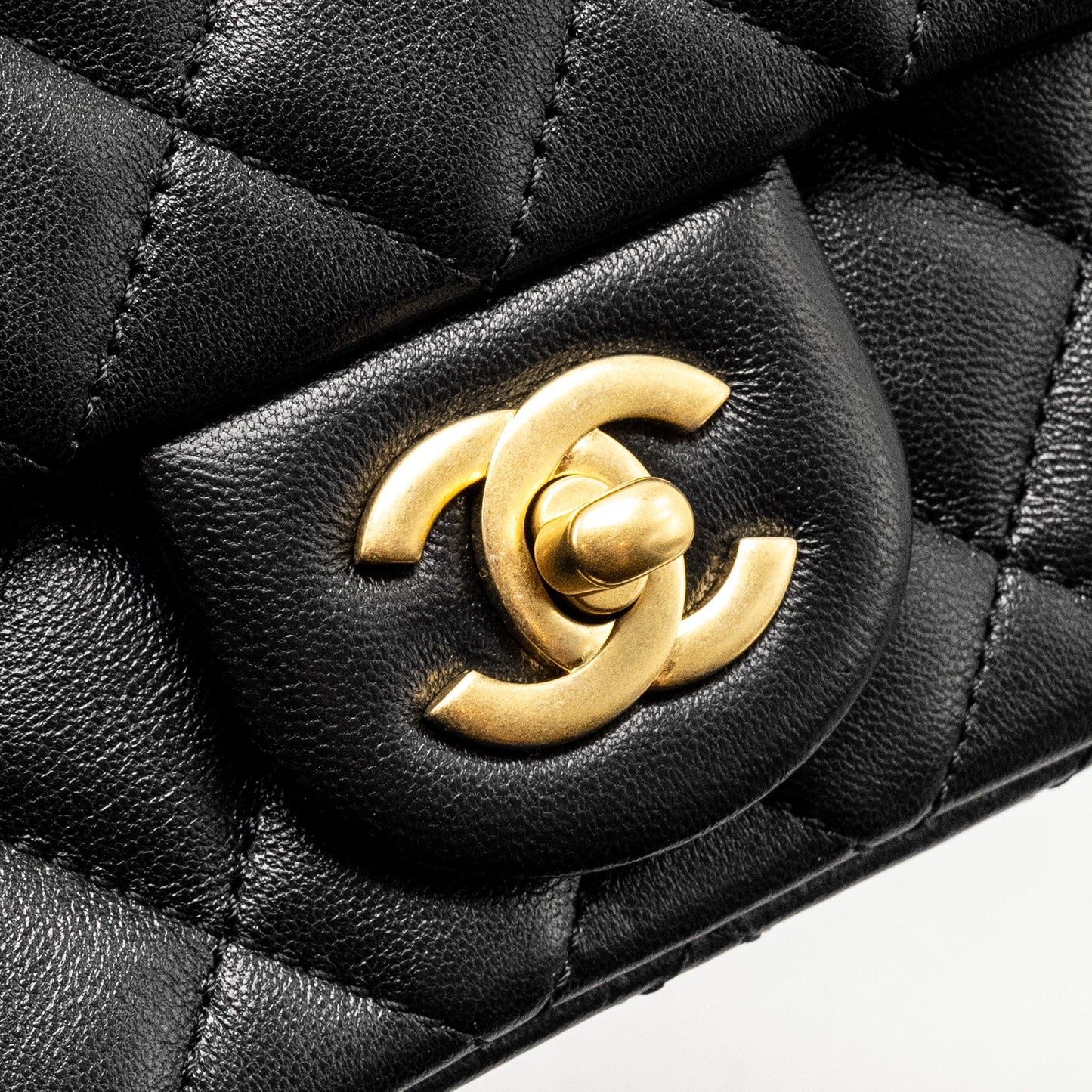 Chanel 24k Pearl Crush Mini Rectangular Flap Bag Shiny Lambskin Black  (microchip)