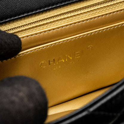 Chanel Pearl Crush Mini Rectangular Flap Bag Lambskin BLACK  (Microchip)