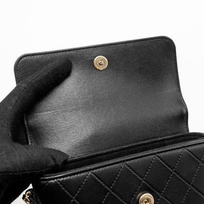 Chanel 22A Phone Case/Mini Wallet on Chain Lambskin Black L (Microchip)