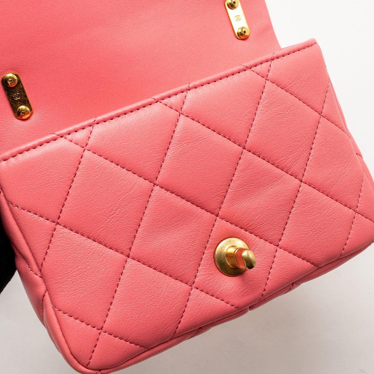 Chanel Mini Funky Town Flap Bag Lambskin Pink  (Microchip)