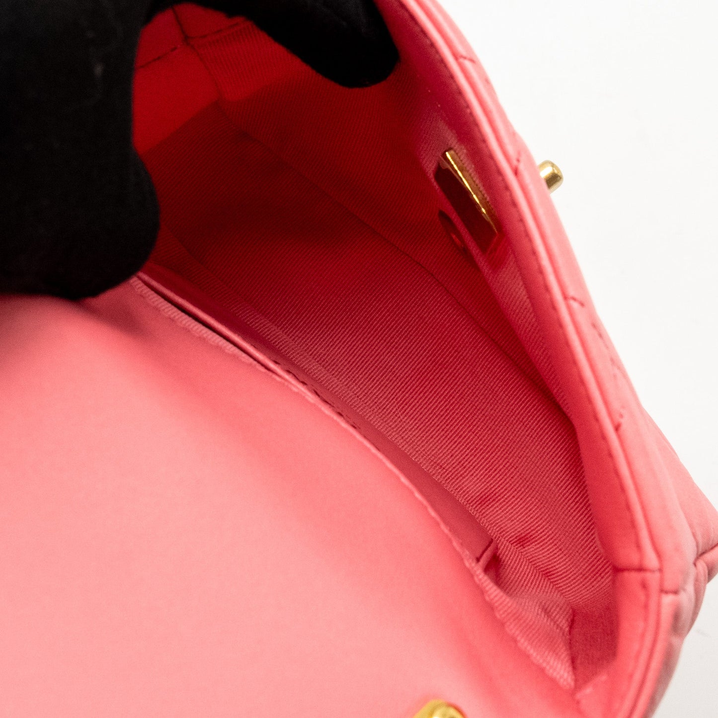 Chanel Mini Funky Town Flap Bag Lambskin Pink  (Microchip)