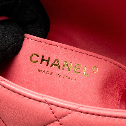 Chanel Mini Funky Town Flap Bag Lambskin Pink  (Microchip)