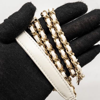 Chanel Mini Coco Handle Caviar White L (Microchip)