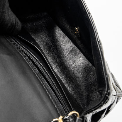 Chanel Mini Rectangular Flap Bag Patent Black L
