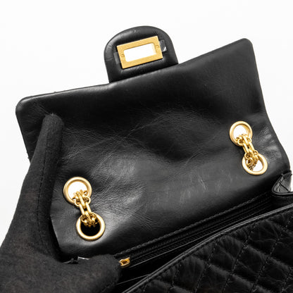 Chanel Mini 2.55 Reissue Aged Calfskin BLACK  (Microchip)