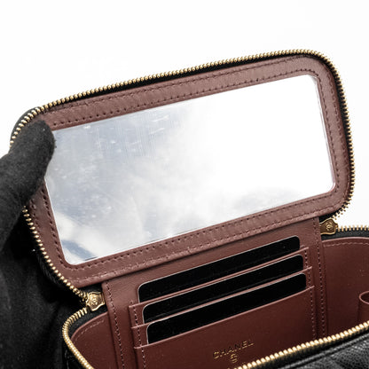 Chanel Long Vanity with Chain Caviar Black L (microchip)