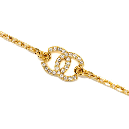 Chanel CC logo and star chocker / necklace gold tone