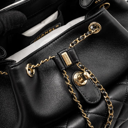 Chanel 23c Large Duma Backpack Calfskin Black L (microchip)