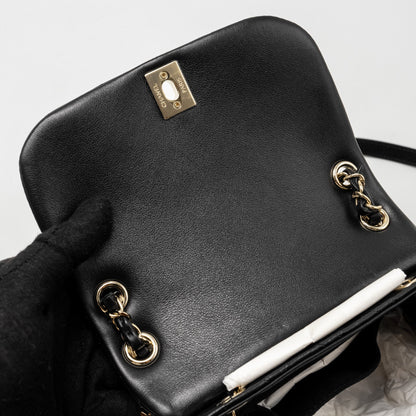 Chanel 23c Large Duma Backpack Calfskin Black L (microchip)