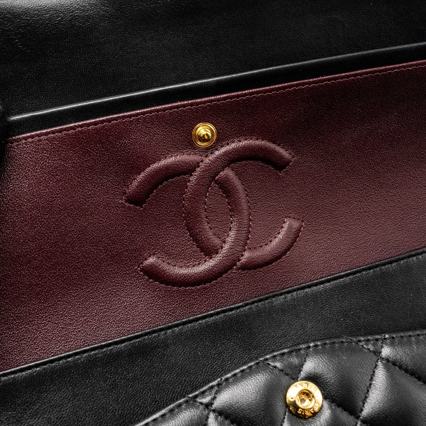 Chanel Medium Classic Double Flap Bag Lambskin Black  (microchip)
