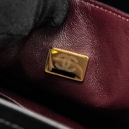 Chanel Medium Classic Double Flap Bag Lambskin Black  (microchip)
