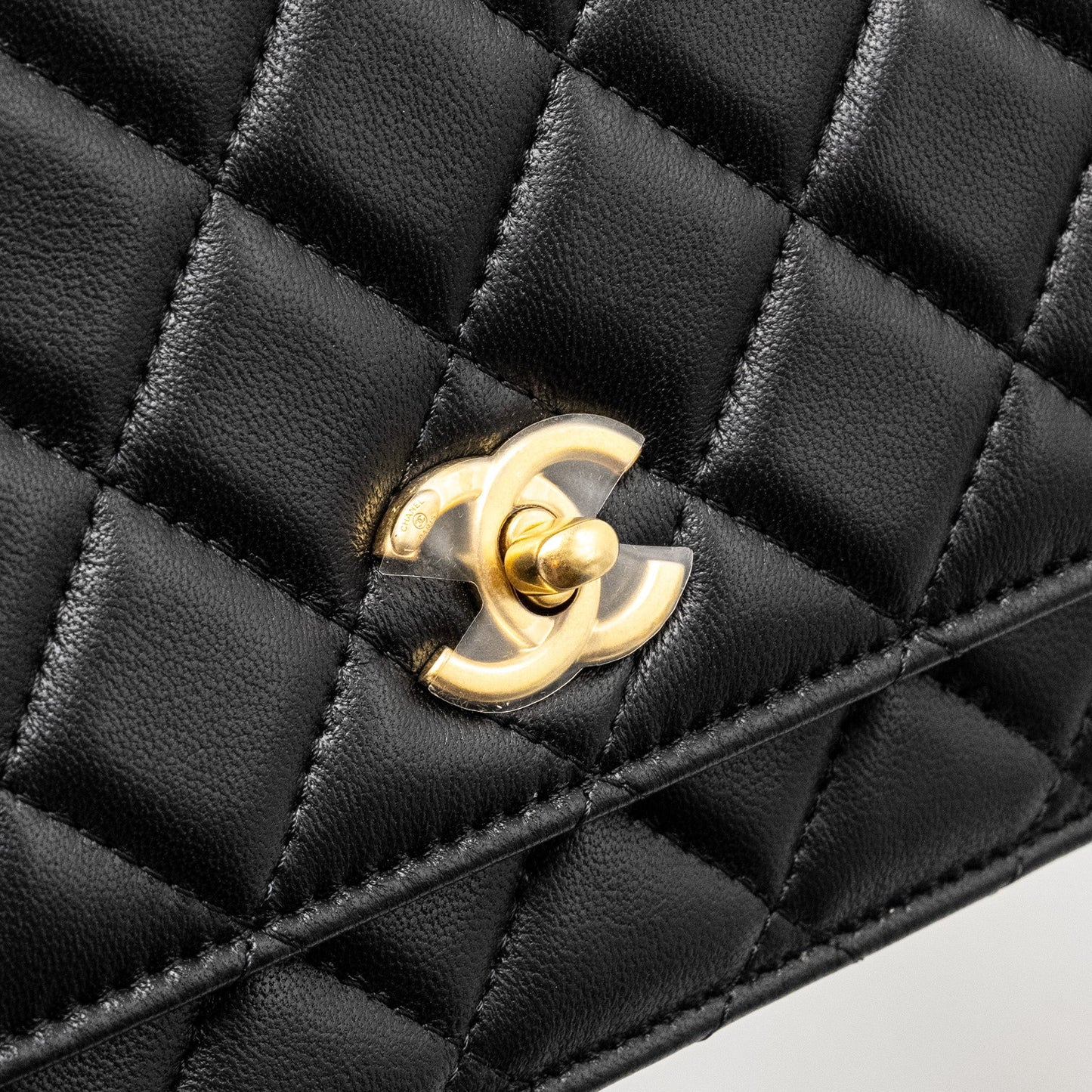 Chanel Pearl Crush Wallet On Chain Lambskin Black  (Microchip)