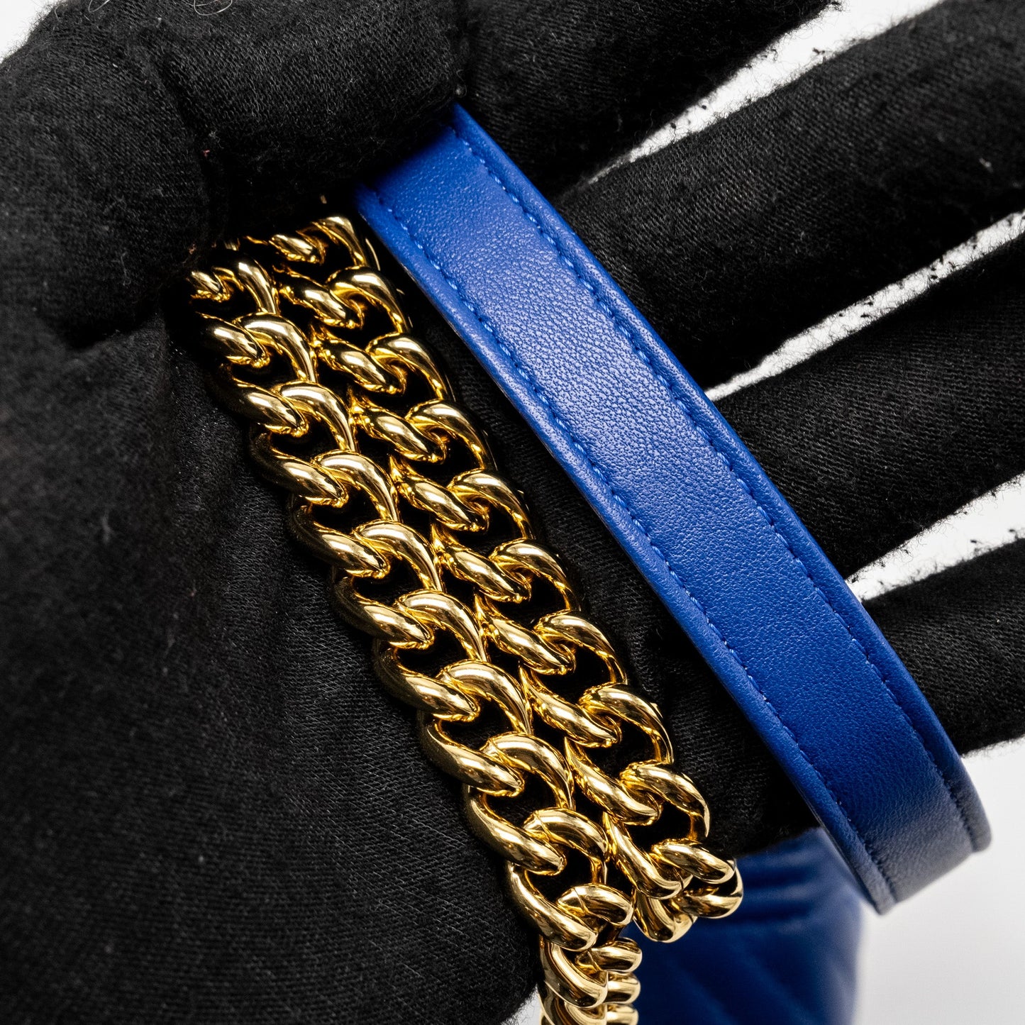 Chanel Boy Clutch with Chain  Chervon Lambskin Blue