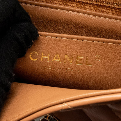 Chanel Mini Rectangular Flap Bag Lambskin Dark Beige L
