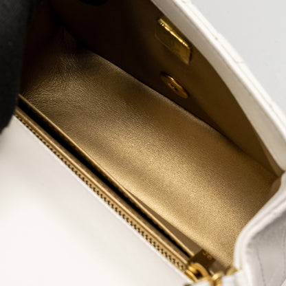 Chanel Pearl Crush Mini Square Lambskin White  (microchip)