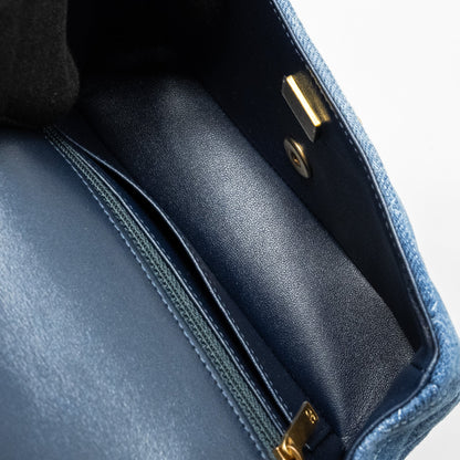 CHANEL 24S Mini Rectangular Flap Bag Denim Blue  (Microchip)