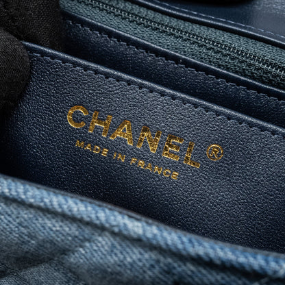 CHANEL 24S Mini Rectangular Flap Bag Denim Blue  (Microchip)