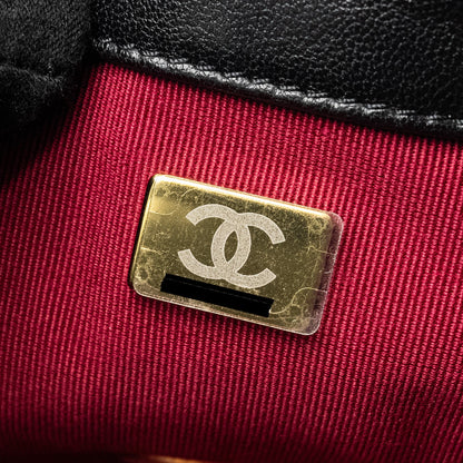 Chanel 23B Detail Chains Quilted Flap Bag Lambskin Black (Microchip)