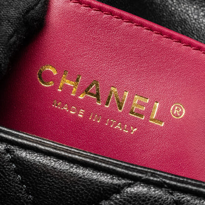 Chanel 23B Detail Chains Quilted Flap Bag Lambskin Black (Microchip)