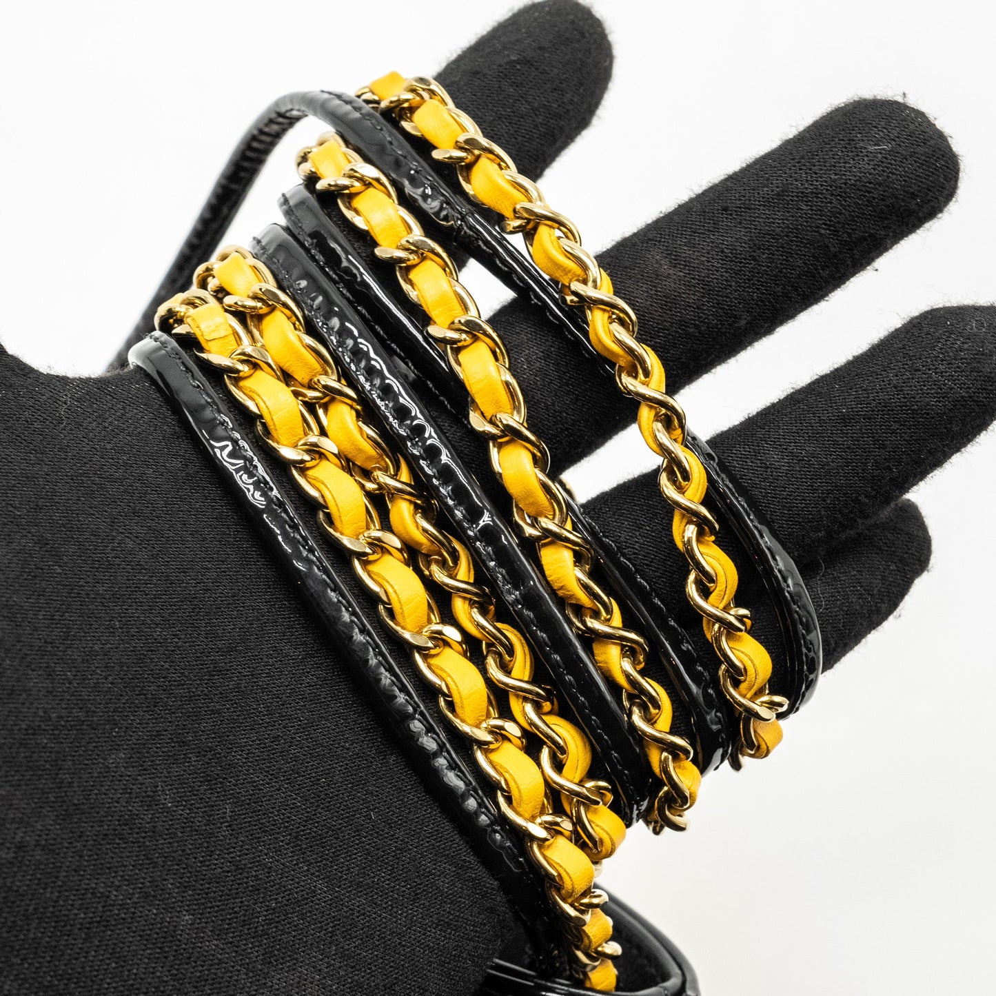 Chanel Mini 31 Bag Patent Black/Yellow L (Microchip)