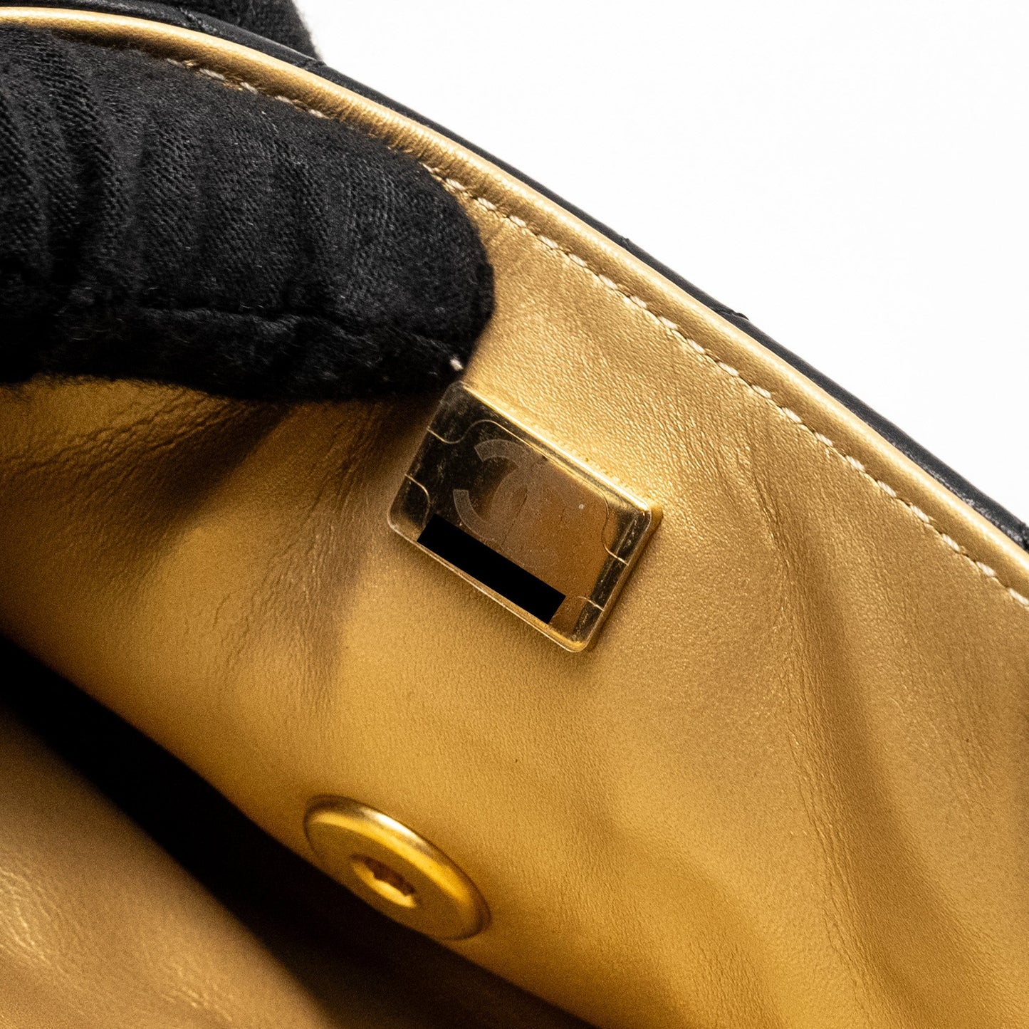 Chanel 22A Button on chain Flap Bag Lambskin Black  (Microchip)
