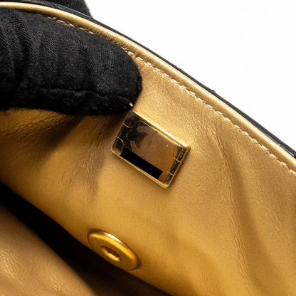 Chanel 22A Button on chain Flap Bag Lambskin Black  (Microchip)