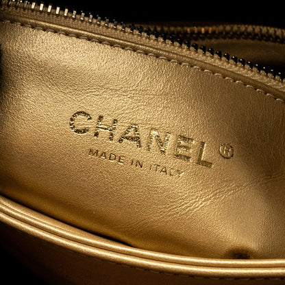 Chanel 22A Button on chain Flap Bag Lambskin Black  (Microchip)