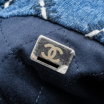Chanel Small 22 Bag Denim Blue/White  (Microchip)