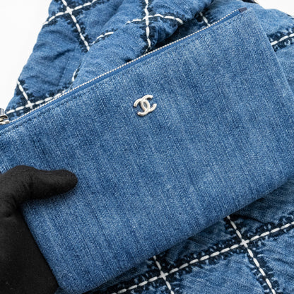 Chanel Small 22 Bag Denim Blue/White  (Microchip)