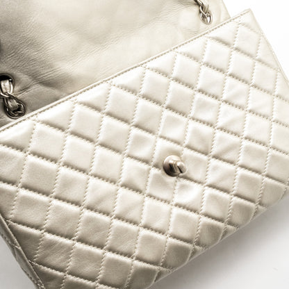 Chanel Classic Quilted Flap Bag Lambskin Metallic Pale Gold