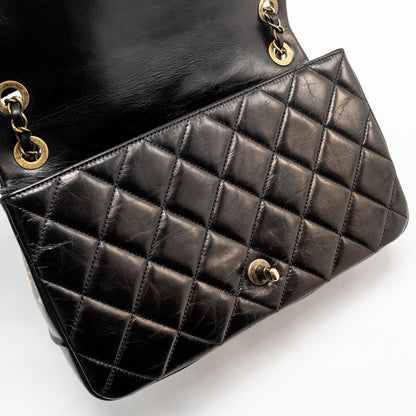 Chanel Limited Edition Quilted Flap Bag Shiny Calfskin Black