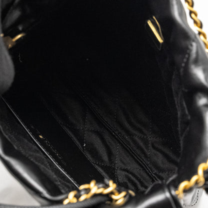 Chanel Mini 22 Bag Calfskin Black  (Microchip)