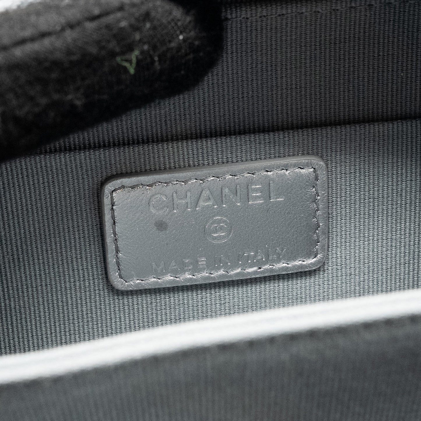 Chanel Mini Quilted Vanity With Giant Chain Lambskin Metallic Grey