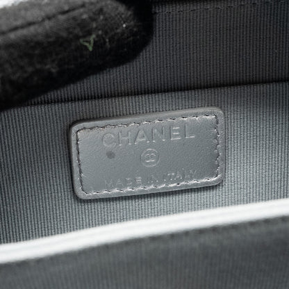 Chanel Mini Quilted Vanity With Giant Chain Lambskin Metallic Grey