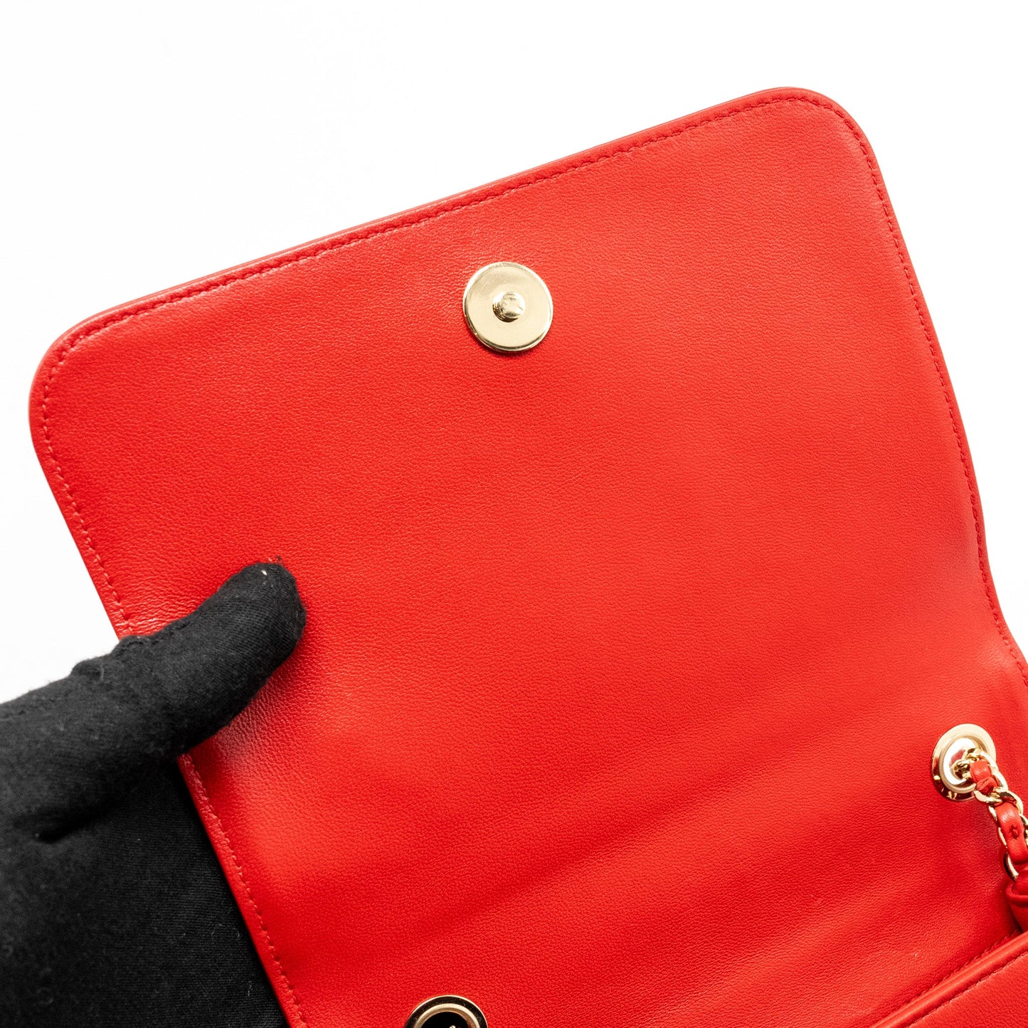 Chanel Mania Flap Bag Lambskin Red L