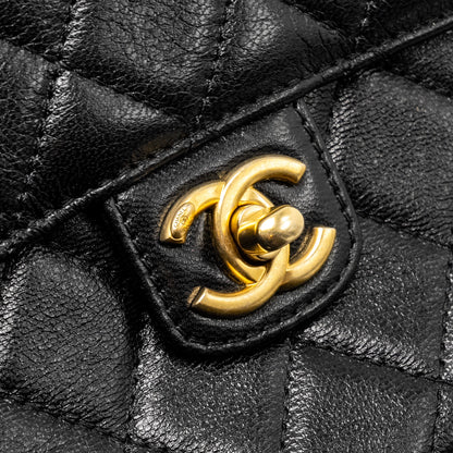 CHANEL 22K Retro Classic New Square Large Flap Bag Goatskin Black  (Microchip)