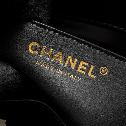 CHANEL 22K Retro Classic New Square Large Flap Bag Goatskin Black  (Microchip)