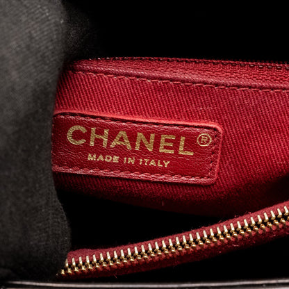 Chanel Medium Coco Handle Chevron Calfskin Black