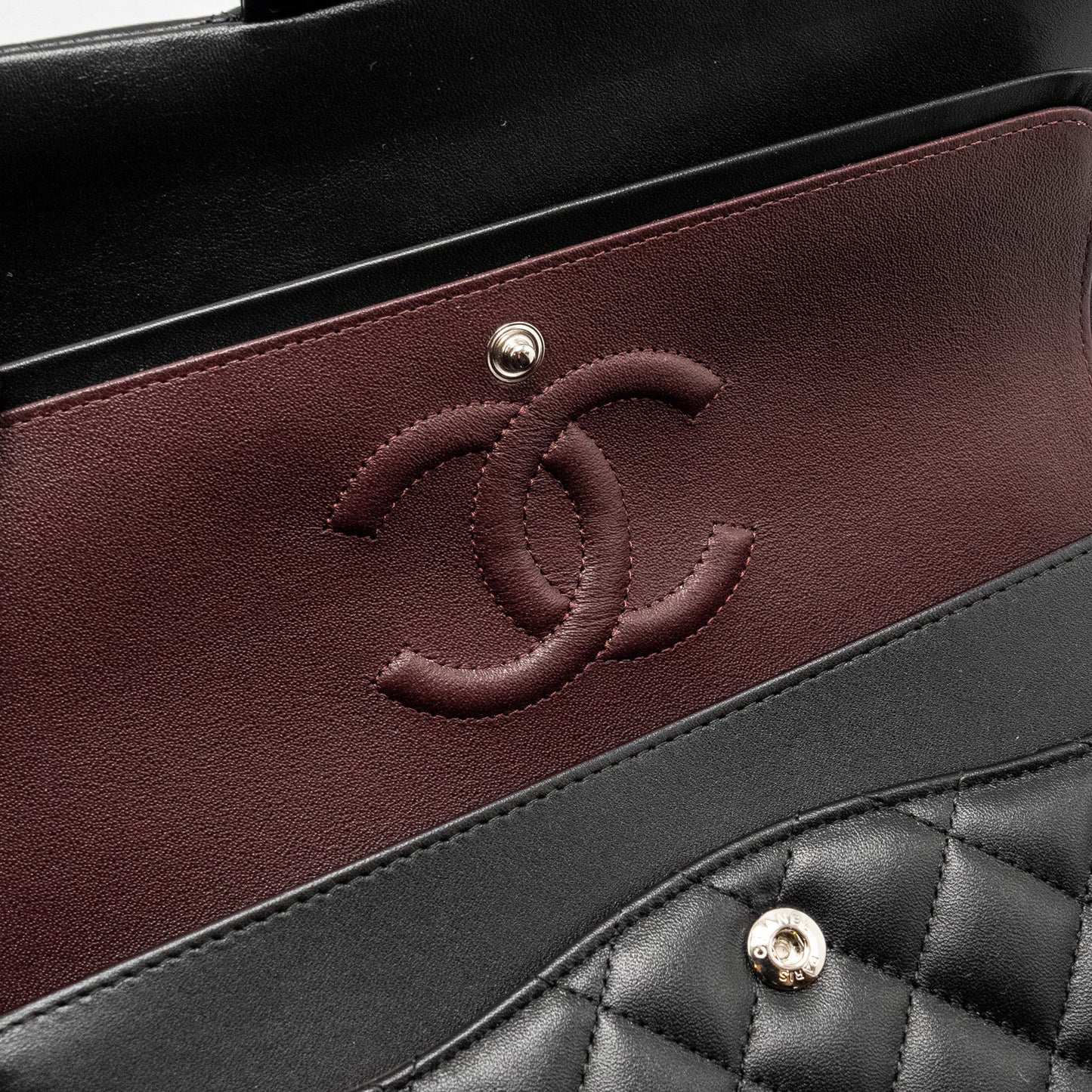 Chanel Medium Classic Double Flap Bag Lambskin Black  (microchip)