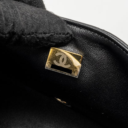 Chanel Mini Rectangular Flap Bag Lambskin Black L (Microchip)