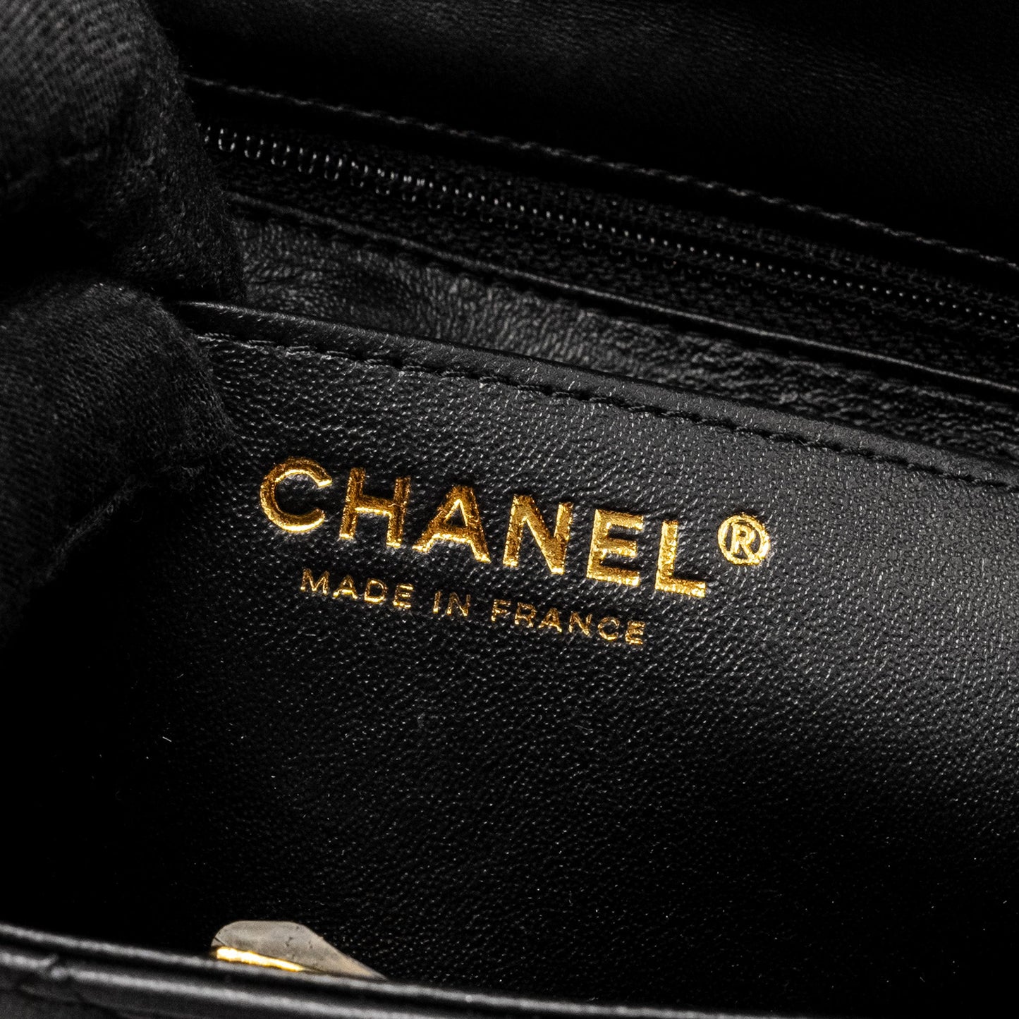 Chanel Mini Rectangular Flap Bag Lambskin Black L (Microchip)