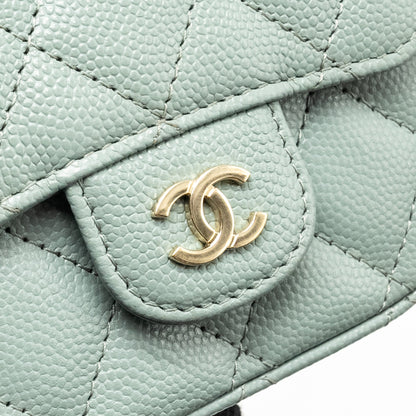 Chanel Mini Flap Vanity With Chain Caviar Light Green L