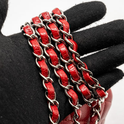 Chanel Mini Square Flap bag Caviar Red