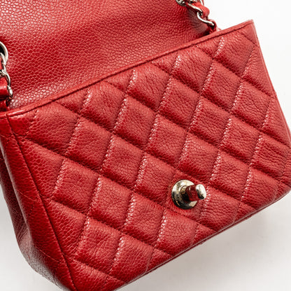 Chanel Mini Square Flap bag Caviar Red
