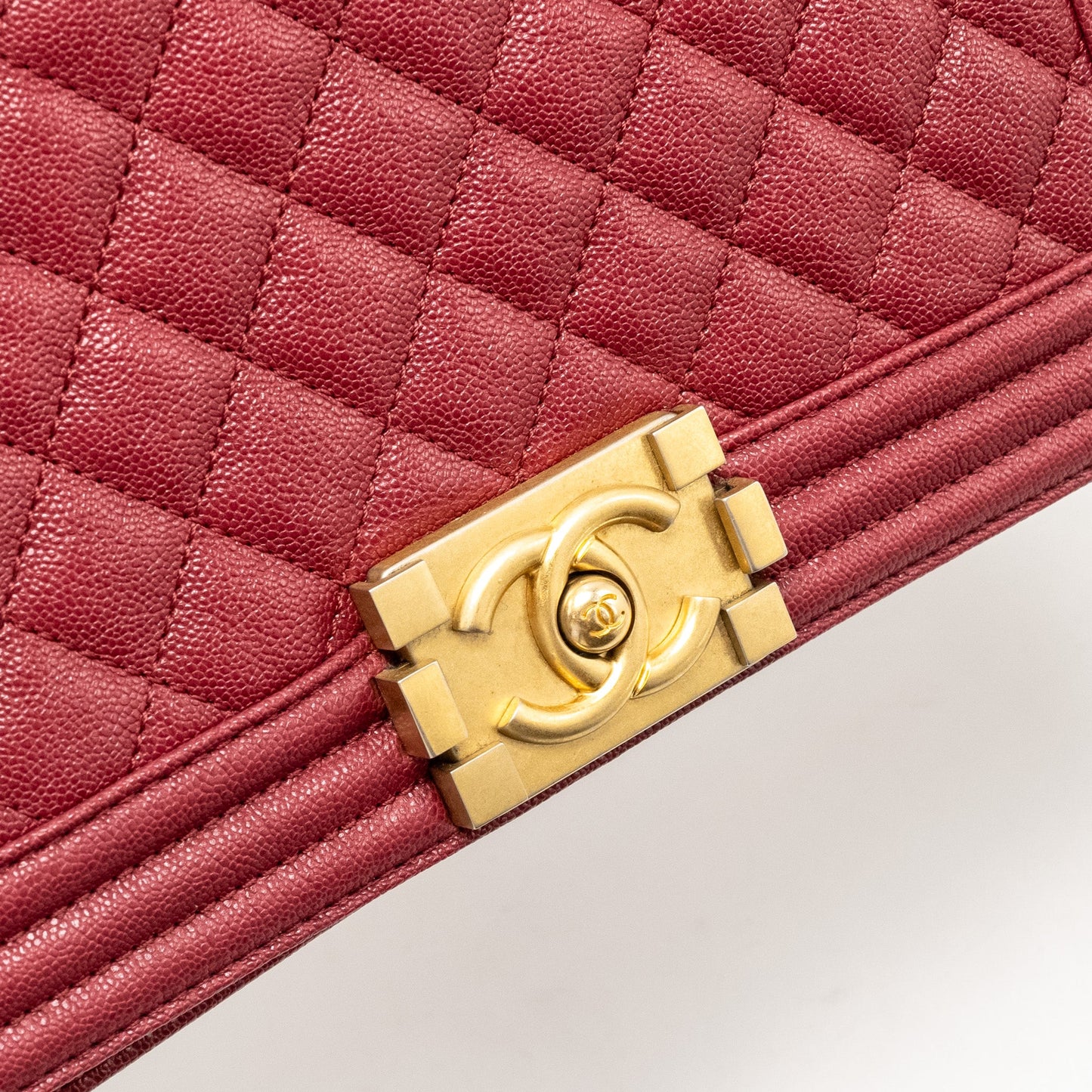Chanel Medium Boy Bag Caviar Red